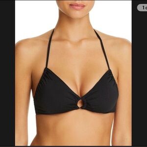NWT Soluna Black Bralette Loop Full Moon Swimsuit Bikini Medium